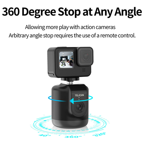 TELESIN Smart Tracking Holder AI Shooting Gimbal 360° Rotation Auto Face Follow - Picture 2 of 11