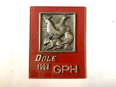 Aluminiumschild Wettbewerb Geflügelzucht Colombophile Dole 1994 Modene Club