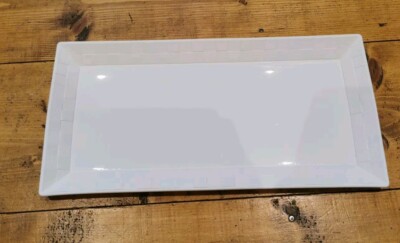 Attraktives L'Objet Byzanteum Blanc weiß rechteckig Tablett Servierplatte Platte 