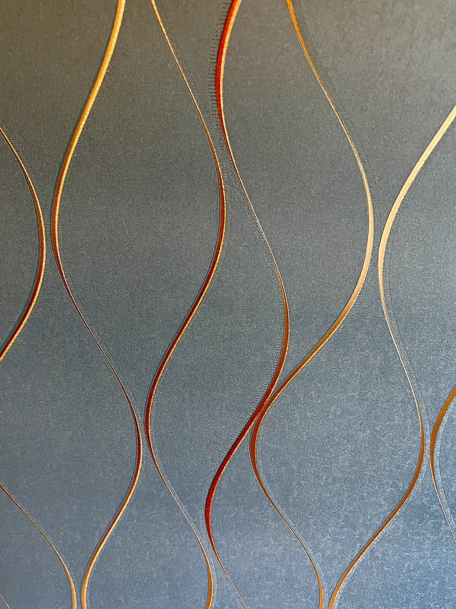 York Designer Series “Wavy Stripe” Wallpaper Dbl Roll Drk