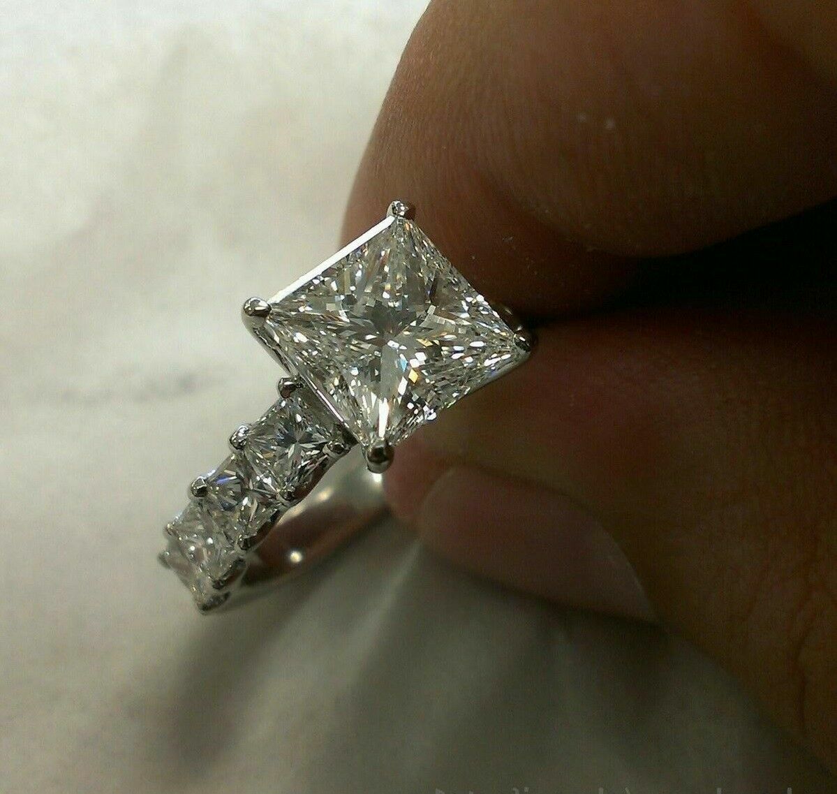 Moissanite Engagement Ring 3.5CT Marquise Cut Engagement Ring