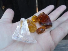 andara crystal - monatomic andara glass - 35 grams - variety 5 pieces - 24C