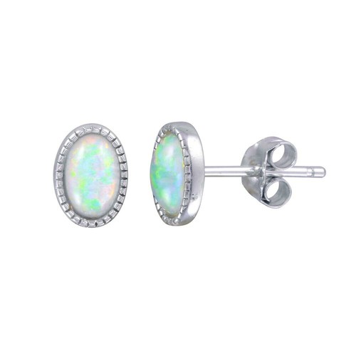 Boucles D'oreilles En Argent Sterling Avec Cyanite Naturelle Ovale 5x3mm - Neuf Sans Emballage