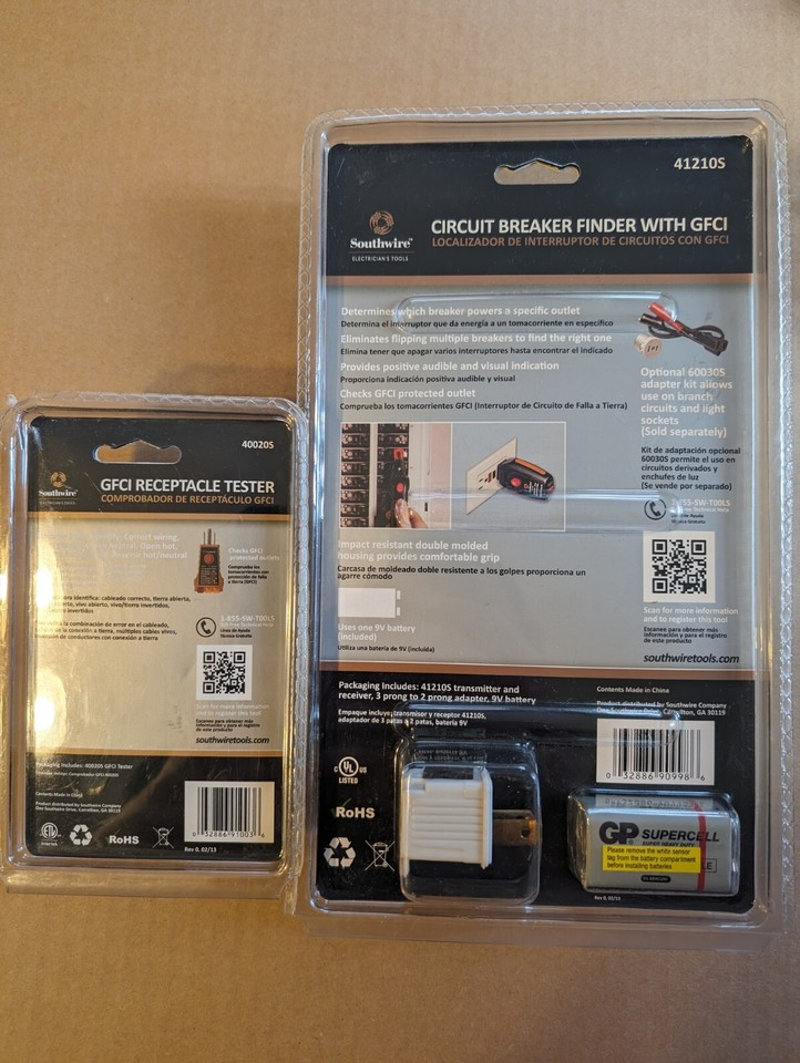 Southwire Circuit Breaker Finder w/GFCI PLUS GFCI Receptacle Tester eBay