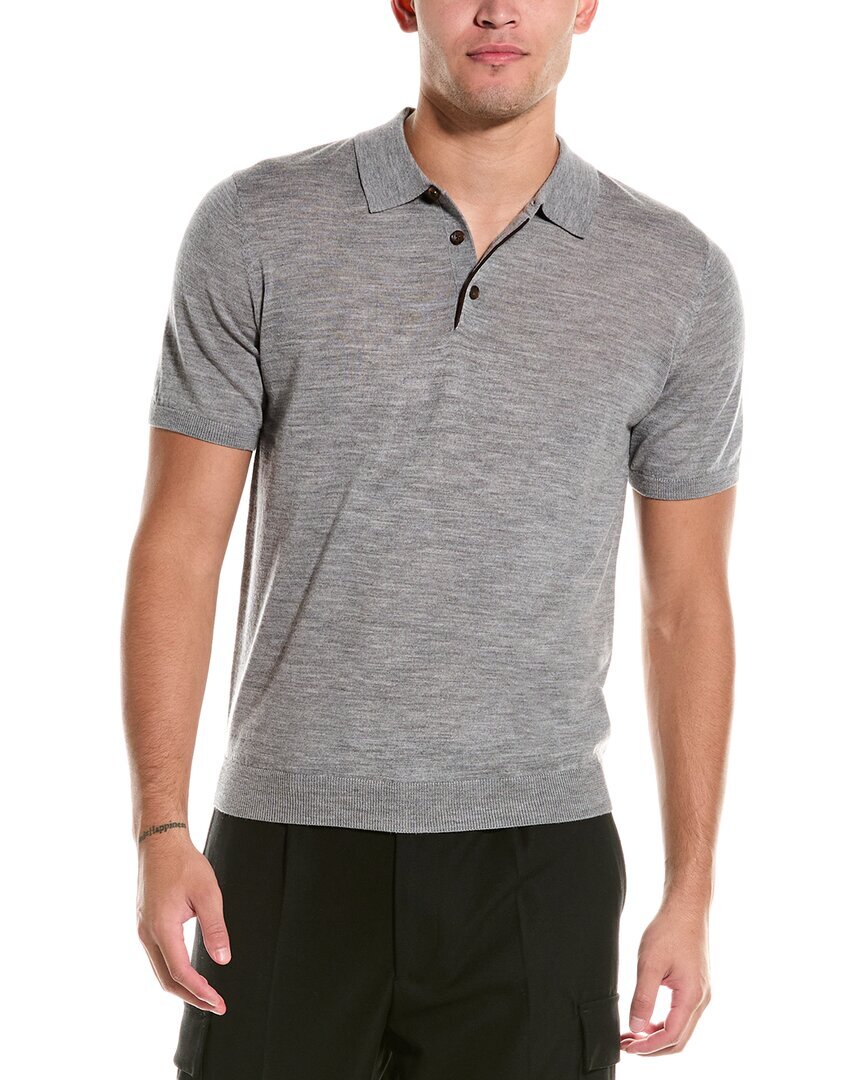 Шерстяной свитер поло Bruno Magli мужской серый Xxl 7290₽