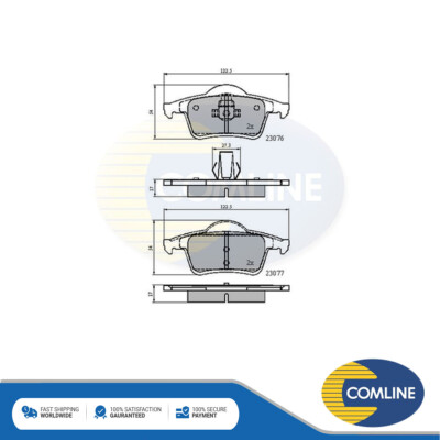 Fits Volvo V70 1995-2008 S60 2000-2010 S80 1998-2006 Brake Pads Set Rear Comline