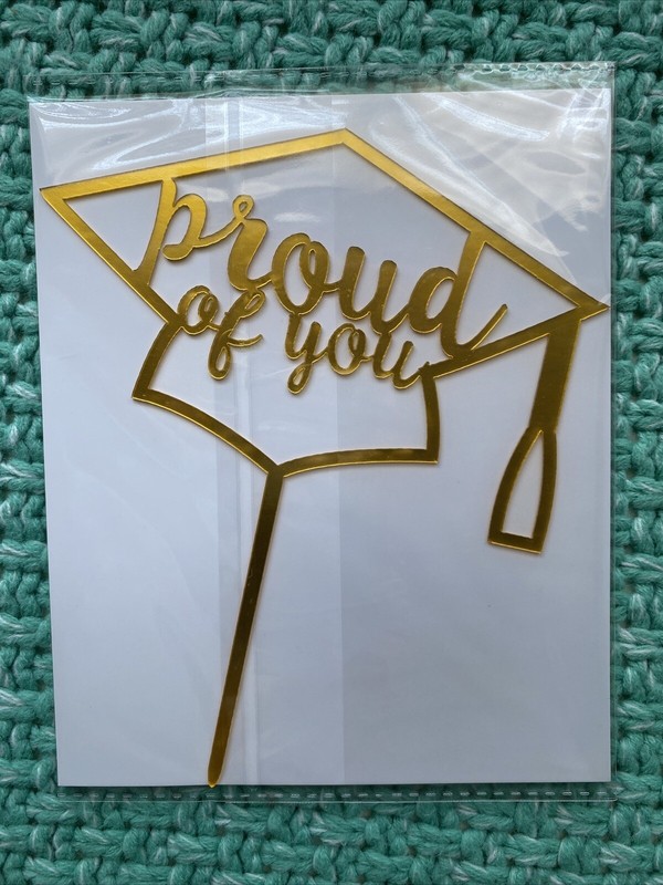 NEW Congratulations Cake Topper Plant Stake Graduation Gift Basket Proud Of You!
