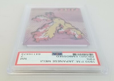1999 Pokémon Japanese Meiji Fire (Moltres) Promo Embossed Card PSA