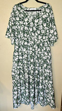 Keluummi Green Floral Short Sleeve Maxi Dress Size 22
