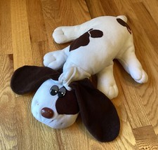 Vintage Tonka 1980s Pound Puppy Rumple Skins White with Brown Spots 19"