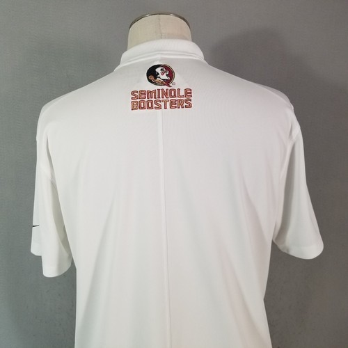 Nike Florida State Seminoles polo shirt men's medium White booster club football - Picture 10 of 14