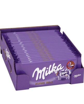 MILKA Alpine milk chocolate 25 Bars x 100g