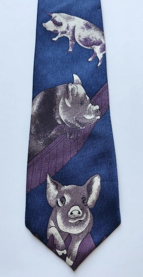 Corbatas Florence Tie Pigs elegantes 100 % seda para hombre de moda Foto 3 de 4
