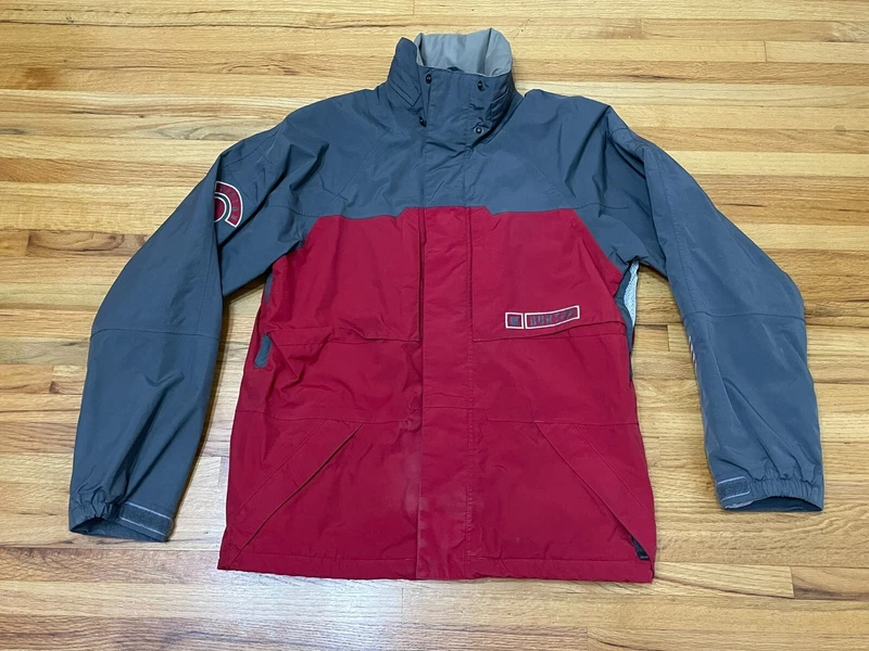 burton snowboard windbreaker colorblock mesh lined zip-up jacket