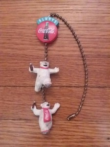 Coke Coca Cola Polar Bears Ceiling Fan Light Ball Chain Pull Cord