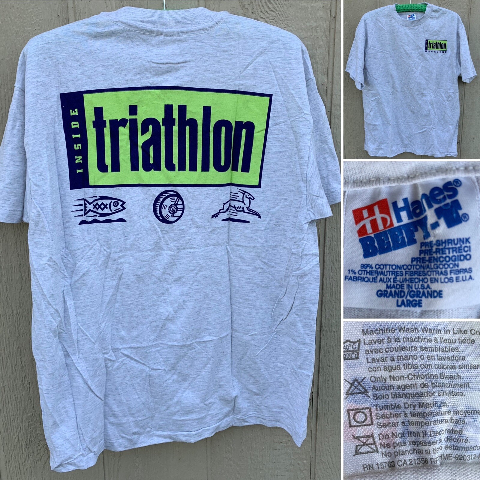 ALTRA t shirt vintage Inside Triathlon Magazine punto singolo made in USA taglia L