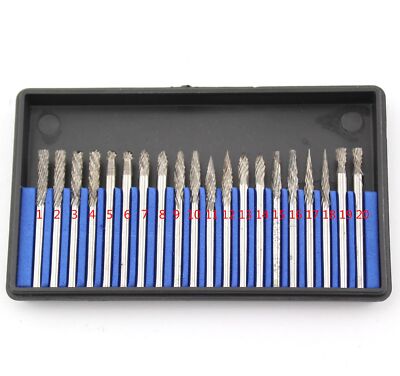 20Pcs ILOVETOOL 1/8'' inch Tungsten Carbide Rotary Burr Carving Milling Cutters