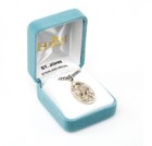 St. John Evangelist Sterling Silver Oval 1.1" Medal,  Boxed, 24" Chain, US Made