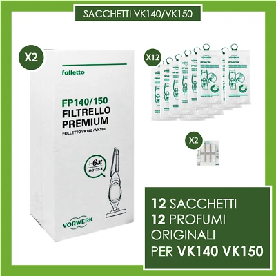 Vorwerk Folletto VT300 Con Spazzola EB400 – Aspiratore A Spazzola + 5 Sacchetti Originali