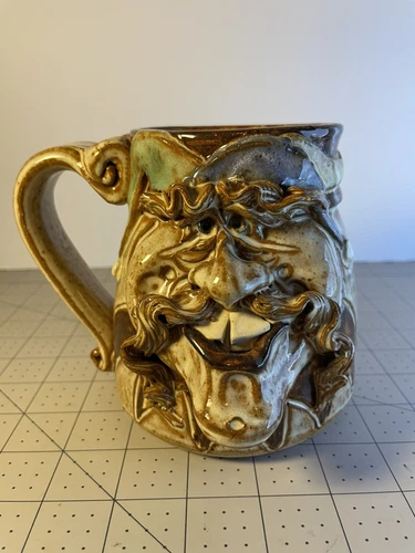 Vintage Deneen Ugly Funny Face Jester Mug Handmade Pottery Signed