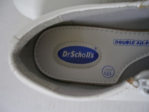 Dr Scholl's Nurse Shoes Women's Size 6.5 White Leather Double Air Pillo Zip - Picture 5 of 14