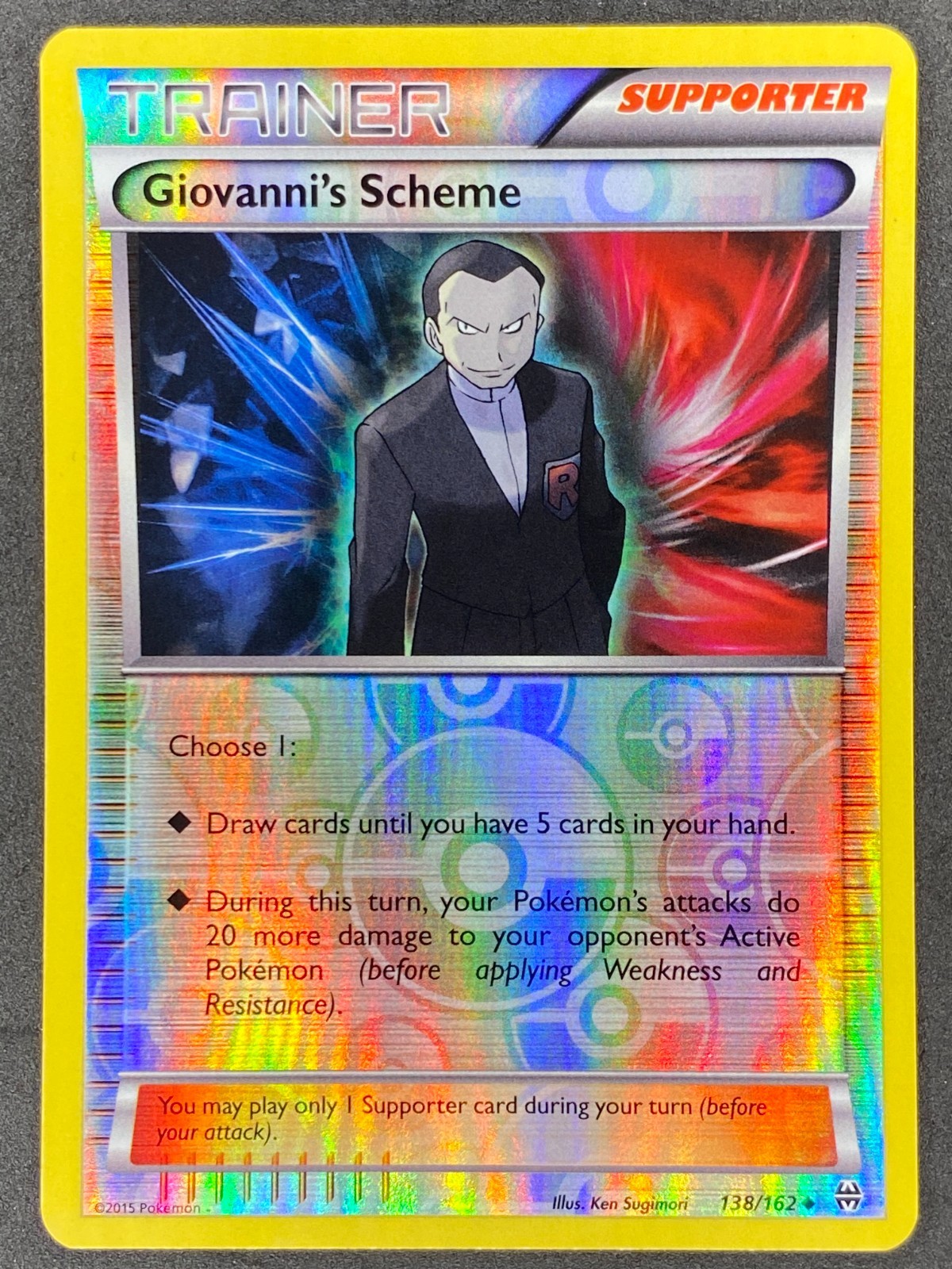 Pokémon Giovanni's Scheme Reverse Holo 138/162 BKT BREAKthrough LP/NM