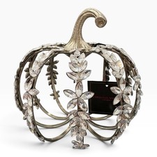 Christian Siriano Bronze  Rhinestone Pumpkin Fall Thanksgiving Decor 7.5  NEW 