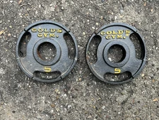 2 x GOLD’S GYM 5 lb. Weight Plates Olympic Grip 2” Weights Golds 10 lbs. Total