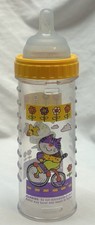 VTG Playtex Nurser Flat Top Drop In 8oz Baby Bottle Cats Kittens Bikes 90s