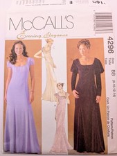 McCall's Sewing Pattern Women's Evening Elegance DRESS 4296 8-10-12-14 UNCUT