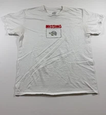 A.lab Missing Turtle Graphic T-Shirt Mens L White Cartoon Print Short Sleeve Tee