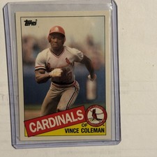 1985 Topps Baseball Traded Vince Coleman #24T Rookie Card RC. rookie card picture