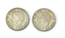 Vtg LOT 2 SWEDEN 1 KR Krona 40% SILVER World Coin 1955 1961 SWEDISH King Gustaf