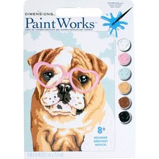 Dimensions , Dog Love, Paintworks Paint By Numbers Kit 8" x 10", Multicolor