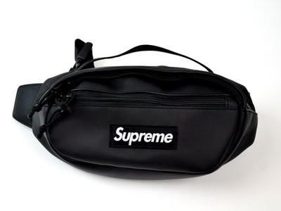 Supreme Leather Waist Bag Black FW23 DS