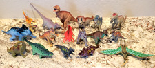 Lot of 17 Plastic Dinosaurs Various Species and Sizes. Unbranded. Sanitized.
