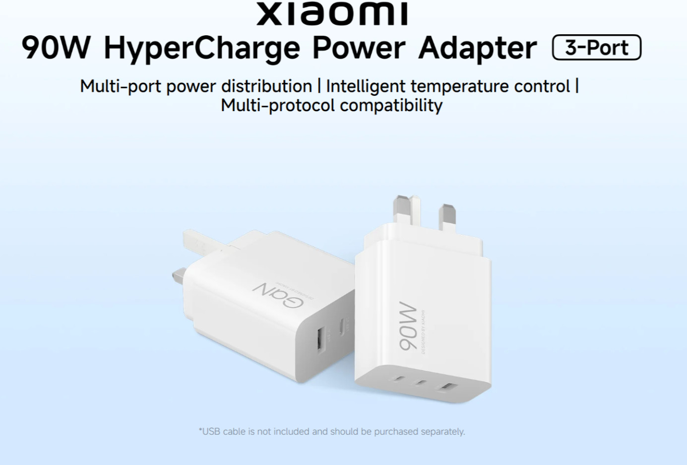 Xiaomi 90W Hyper Charge Power Adapter 3-Port White