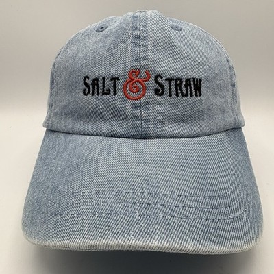 Salt & Straw Hat Adult Strapback Blue Denim Baseball Cap Ice Cream Lets Spoon