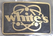 Vintage Belt Buckle Solid Brass Whites Metal Detecting Oregon 2 3/4" X 2" EUC