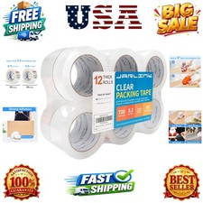 Clear Packing Tape 12 Rolls, Heavy Duty Packaging Tape for Shipping Packaging...