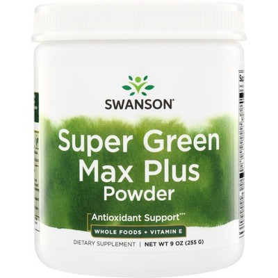 Swanson Super Green Max Plus Powder - Whole Foods + Vitamin E 9 oz Pwdr