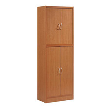 4-Door Cherry Kitchen Pantry Cabinet Freestanding Storage Organizer