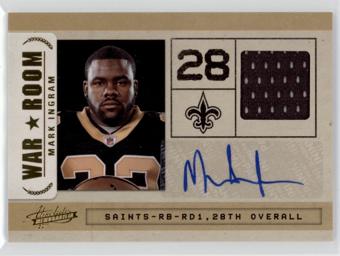 Mark Ingram Panini Absolute Memorabilia War Room Materials #33 Autograph