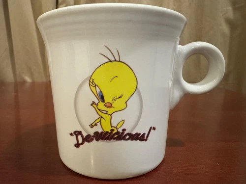 “De-Wicious!" Tweety Bird Fiesta Ware White Mug or Warner Brothers