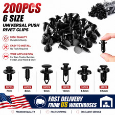 200pcs Car Body Clips Plastic Rivets Fasteners Push Type Bumper Fender Trim 200pcs Car Body Clips Plastic Rivets Fasteners Push Type Bumper Fender Trim