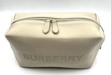 New Burberry Logo Clutch Toiletry Bag Cosmetic Pouch Travel Case  Beige