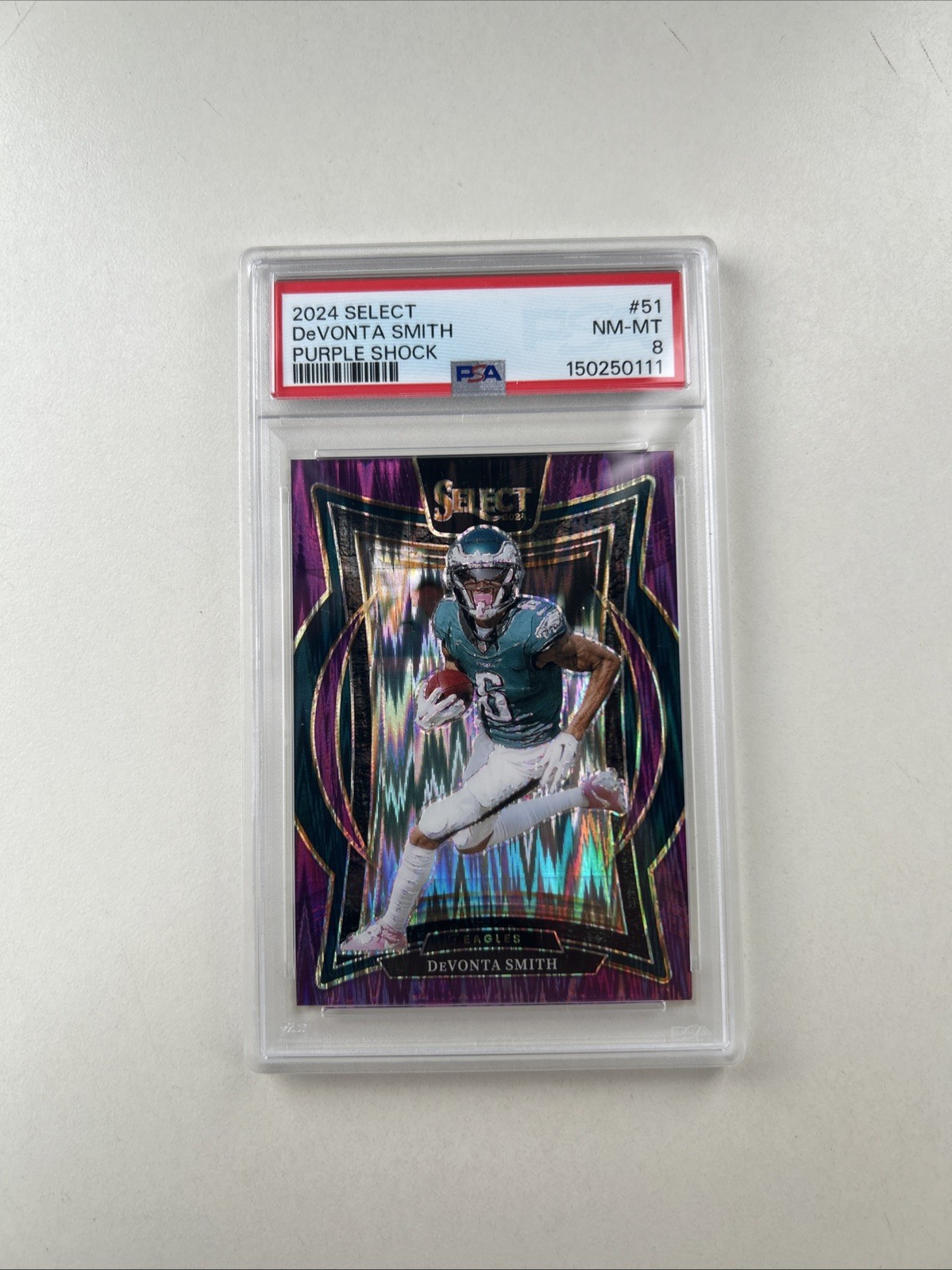 2024 Panini Select - Concourse Devonta Smith #51 Purple Shock Prizm /360