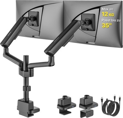 monTEK 2 Monitor Halterung mit USB für 17-35 Zoll bis zu 11KG VESA 75/100 mm