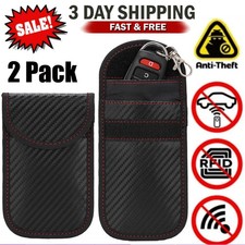 2 Pack Car Key Signal Blocker Case Faraday Fob Pouch Keyless RFID Blocking Bag