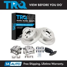 TRQ Rear Brake Calipers Ceramic Pads Rotors for 12-19 Crosstrek Forester Impreza